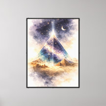 Cosmic Egyptian Pyramid Art, Ancient Egypt Digital