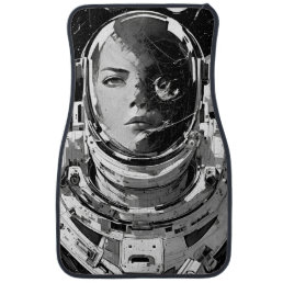 Cosmic Elegance: Girl Astronaut  Car Floor Mat