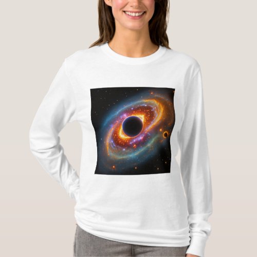 Cosmic Elegance Womens T_Shirt Black Hole Beau T_Shirt