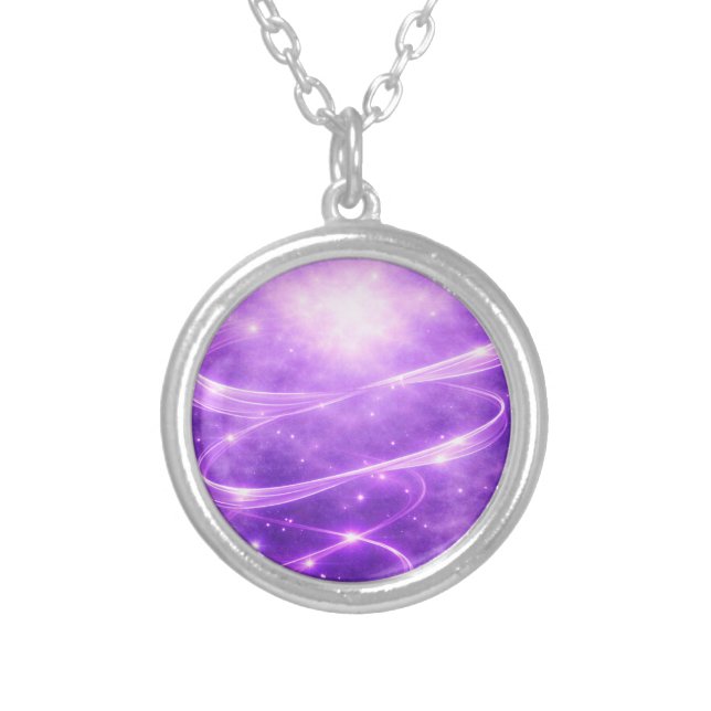 Cosmic Energy Aesthetic Gift Silver Plated Necklace (Front)