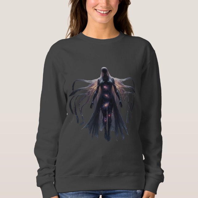 Cosmic Enigma Jumper: Gothic Spooky Aesthetic  Sweatshirt (Front)