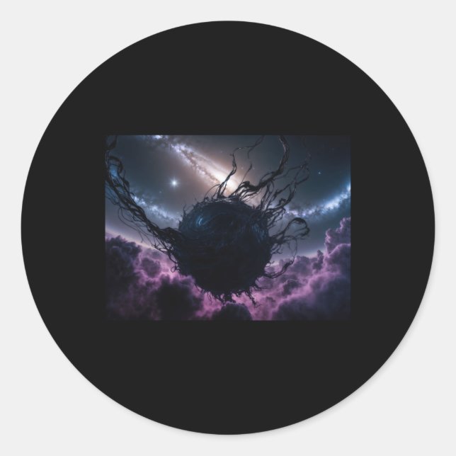 Cosmic Enigma The Dark Nebula's Dance Sticker  (Front)