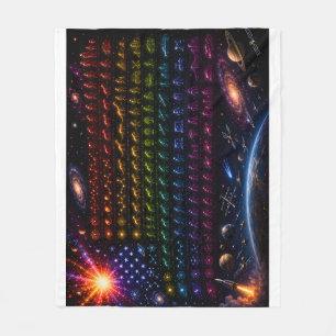 Cosmic Evolution American Flag Big Bang to Human Fleece Blanket