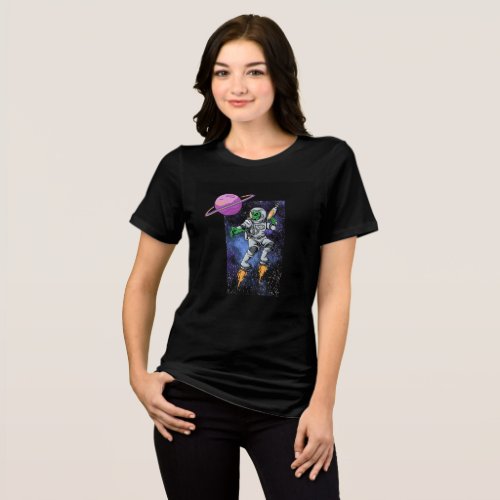 Cosmic Explorer Astronaut  UFO Adventure Tri_Blend Shirt