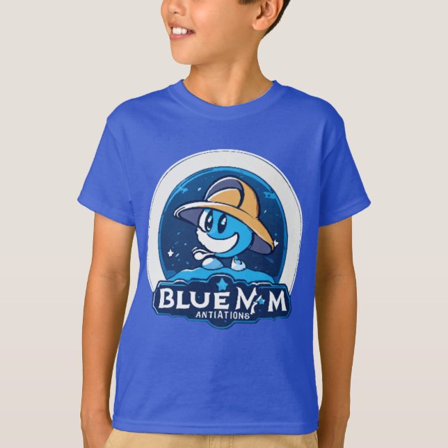 Cosmic Explorer: Blue M Adventures T-Shirt (Front)