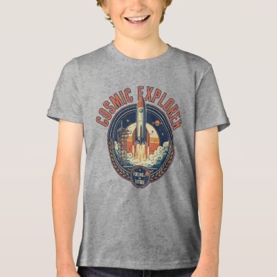 Cosmic Explorer Rocket Ship Future Space  Tri-Blend Shirt