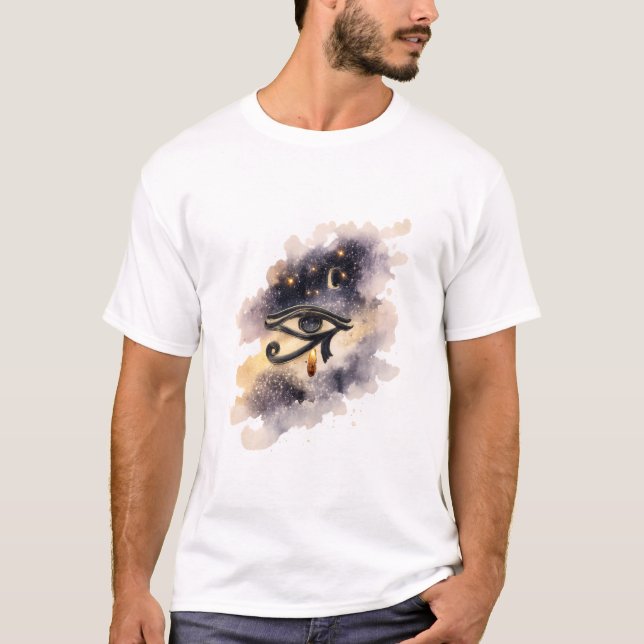 Cosmic Eye of Horus Ancient Egyptian Symbol T-Shirt (Front)