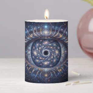 Cosmic Eye Surrounding Black Hole Amidst Galaxies Pillar Candle