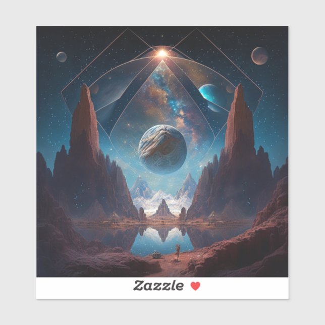 Cosmic Fantasy Landscape Sticker (Sheet)