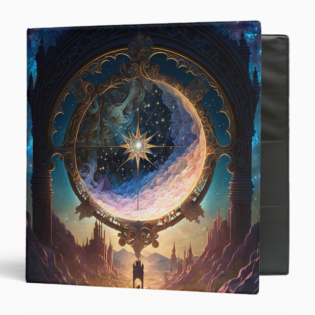 Cosmic Fantasy Space Landscape 3 Ring Binder (Front/Inside)