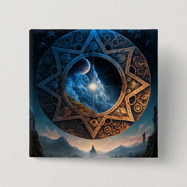 Cosmic Fantasy Space Landscape Button (Front)