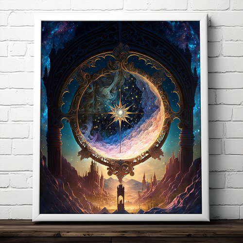 Cosmic Fantasy Space Landscape Poster