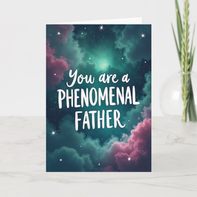 Cosmic Fathers Day Message Card (Front)