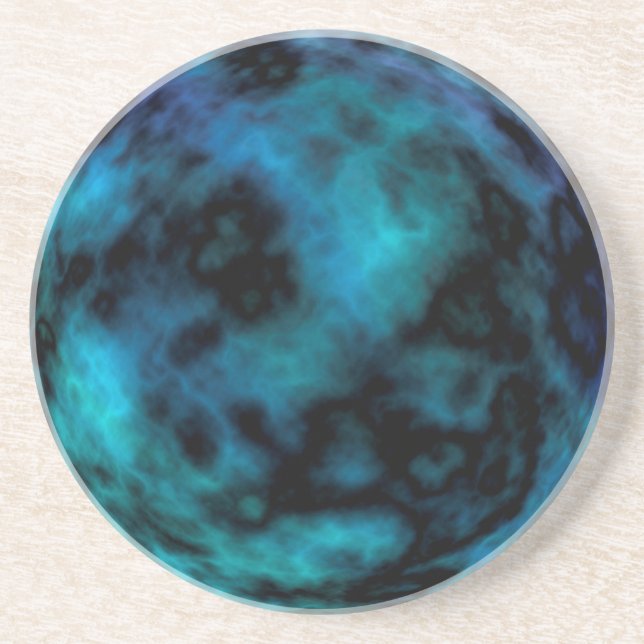 Cosmic Faux Blue Marble Drink Coaster (Front)