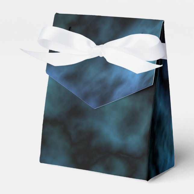 Cosmic Faux Blue Marble Favor Boxes (Front Side)