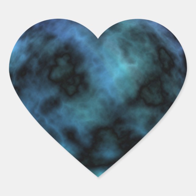 Cosmic Faux Blue Marble Heart Sticker (Front)