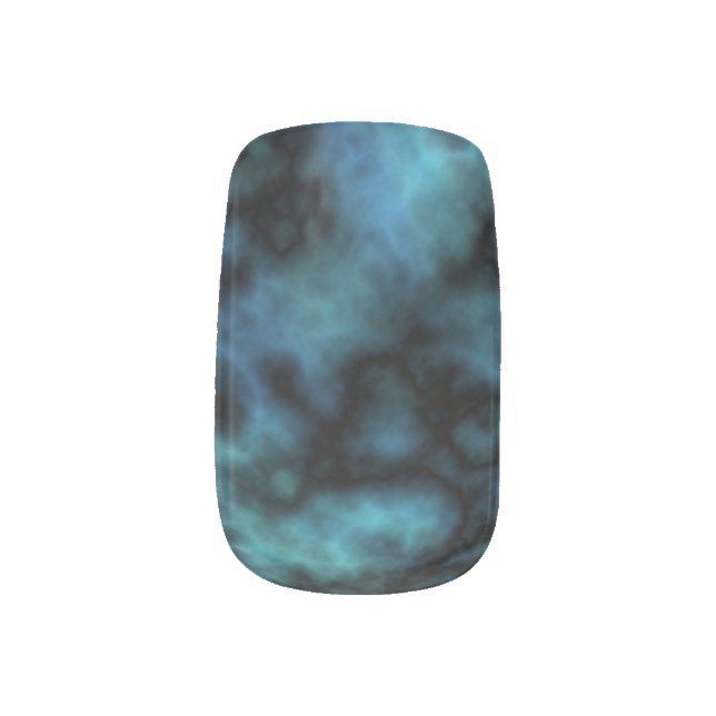 Cosmic Faux Blue Marble Minx Nail Wraps (Left Thumb)