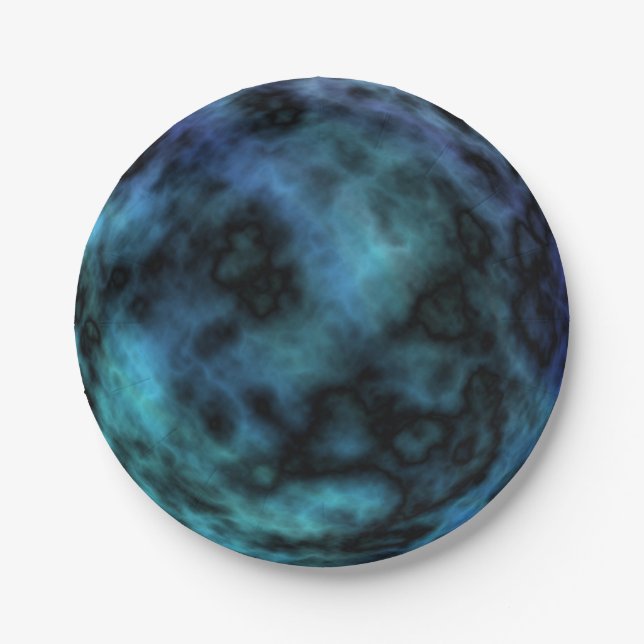 Cosmic Faux Blue Marble Paper Plates (Front)