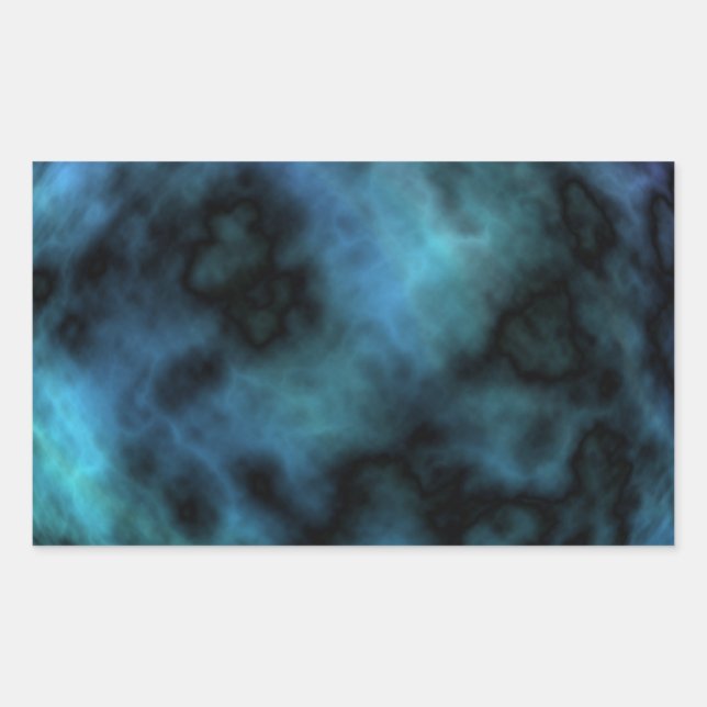 Cosmic Faux Blue Marble Rectangular Sticker (Front)
