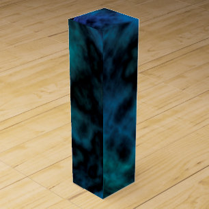 Cosmic Faux Blue Marble Wine Gift Box