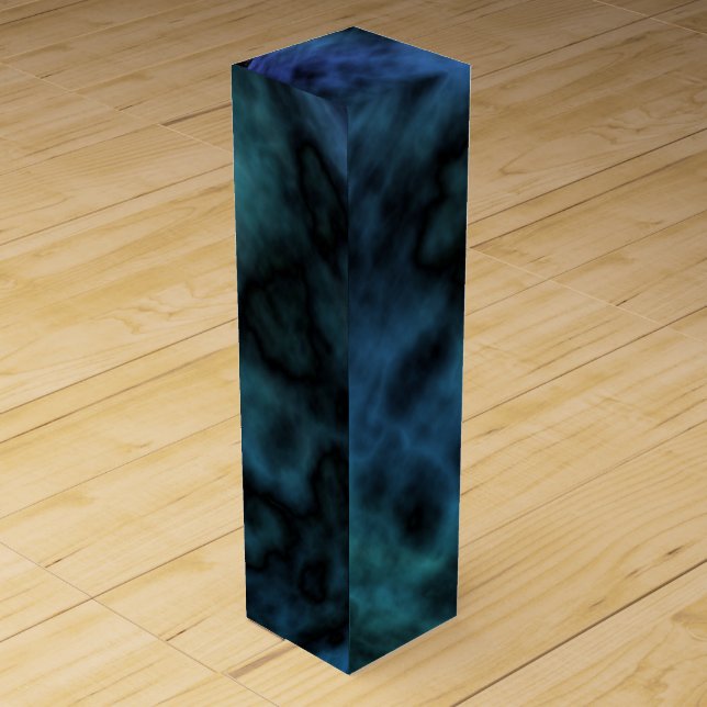 Cosmic Faux Blue Marble Wine Gift Box (Back)
