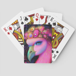 Cosmic Flamingo Queen Poker Cards