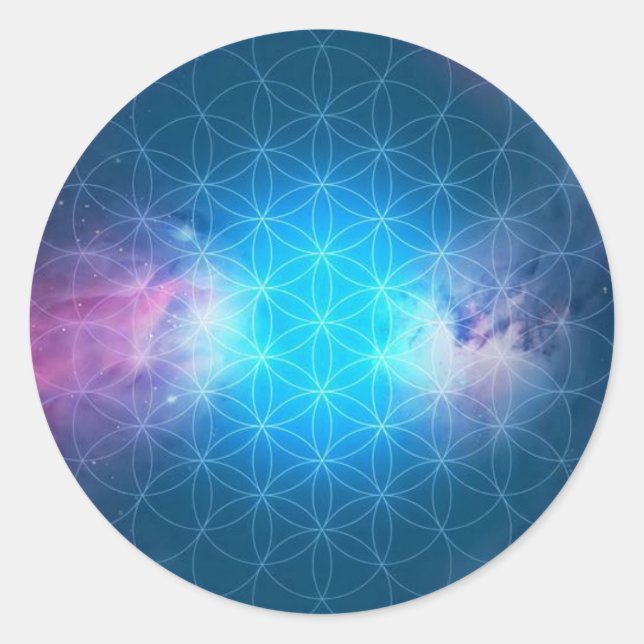 Cosmic Flower of Life Classic Round Sticker (Front)