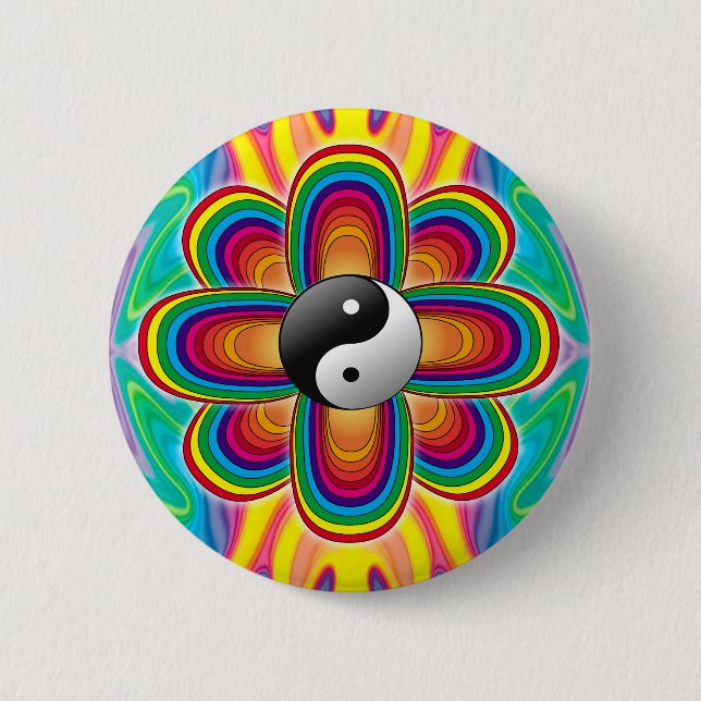 Cosmic Flower Pinback Button (Front)