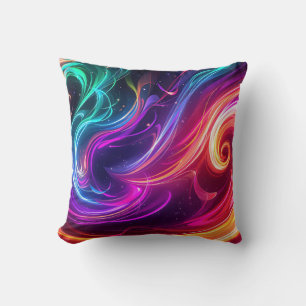 Cosmic Flowing Swirls Throw Pillow