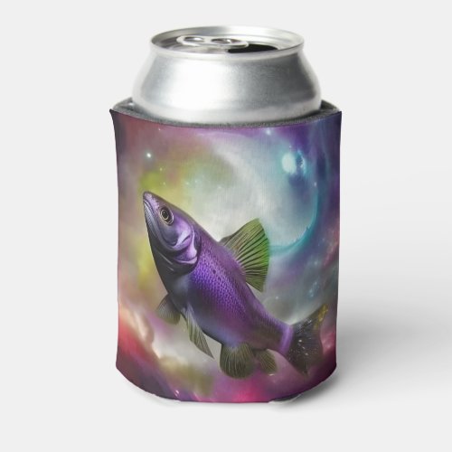 Cosmic Flying Fish AI Fantasy Digital Art Print  Can Cooler