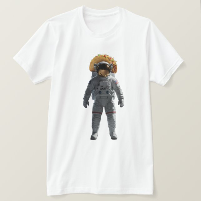 Cosmic Food Humor Tee for Taco Lovers & Space Fans (Design Front)
