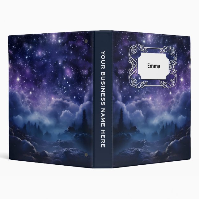Cosmic Forest Night Sky 3 Ring Binder (Background)
