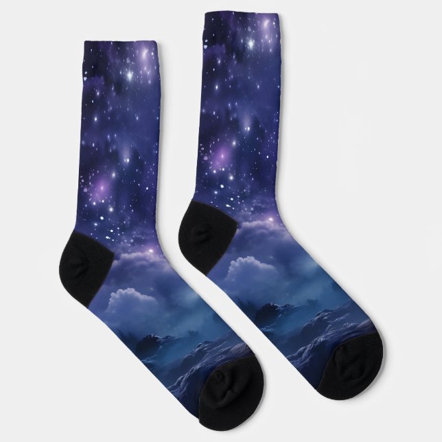 Cosmic Forest Night Sky Socks (Right)