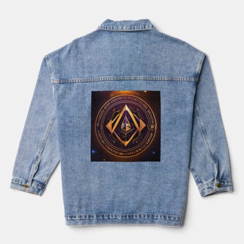 Cosmic Forge Dynamic Fusion of Strength Scales  Denim Jacket