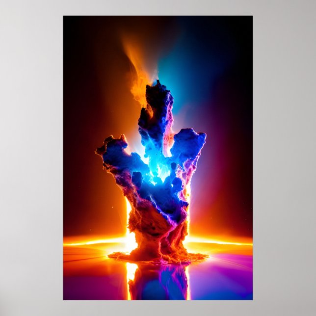 Cosmic Formation Nebula Glowing Galaxies Poster (Front)