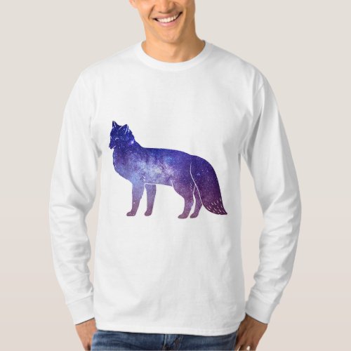 Cosmic Fox cute astronomy animal galaxy gift novel T_Shirt
