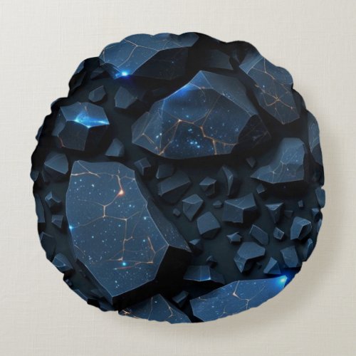 Cosmic Fractals Shattered Starscape Round Pillow