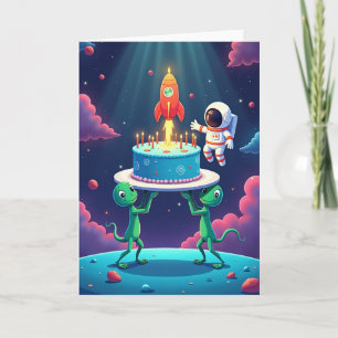 Cosmic Friends Birthday Card
