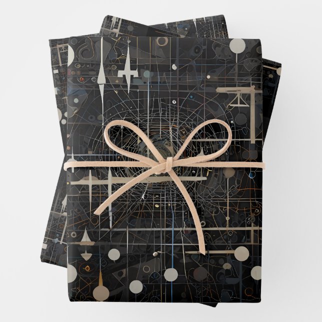 Cosmic Fusion – Planets & Neutrons Wrapping Paper Sheets (In situ)