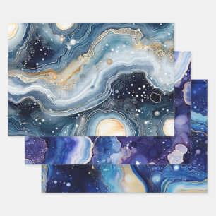 Cosmic Galaxy Abstract with Swirling Starfield Wrapping Paper Sheets