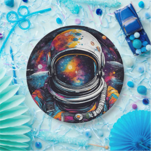 Cosmic Galaxy Astronaut Paper Plates