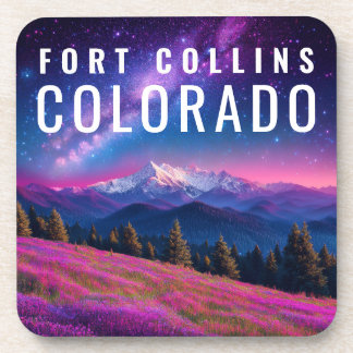 Cosmic Galaxy Mountain Landscape Tourist Travel Beverage Coaster