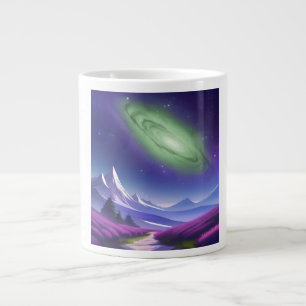 Cosmic Galaxy Mug – Green Nebula Over Purple Mount