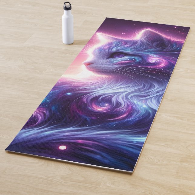 Cosmic Galaxy Mystical Feline Celestial Yoga Mat (In Situ)
