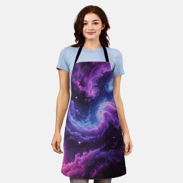 Cosmic Galaxy Nebula Abstract Space Art Apron (Worn)