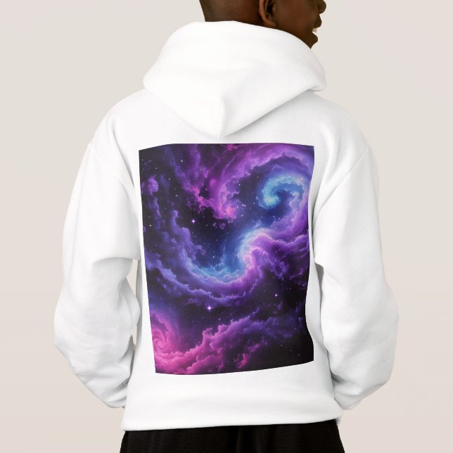 Cosmic Galaxy Nebula Abstract Space Art Design Hoodie (Back)