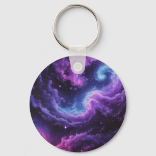 Cosmic Galaxy Nebula Abstract Space Art Design Keychain