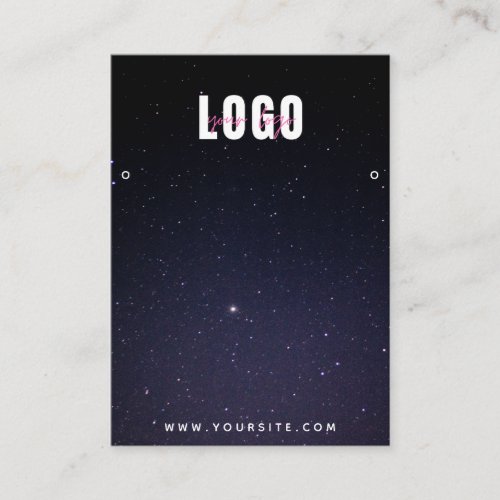 Cosmic Galaxy Night Sky Logo Earrings Display Business Card
