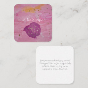 Cosmic Galaxy Pink Watercolor Birthday Enclosure Card
