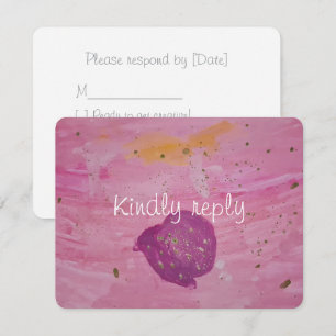 Cosmic Galaxy Pink Watercolor Birthday RSVP Card
